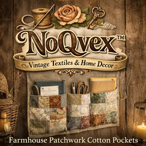 NoQvex™ Patchwork Quilt Wall Storage Organizer | Handmade Style Hanging Pocket | Farmhouse Decor